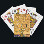 Gustav Klimt Tree of Life Playing Cards<br><div class="desc">Playing Cards featuring Gustav Klimt’s mural The Tree of Life,  The Stoclet Frieze (1905-1911). It consists of three mosaics: The Expectation,  Knight,  and The Embrace. A beautiful woman,  a golden tree,  and two lovers in an embrace are depicted. A wonderful gift for fans of Art Nouveau and Austrian art.</div>