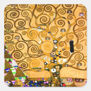Gustav Klimt Tree of Life Square Sticker
