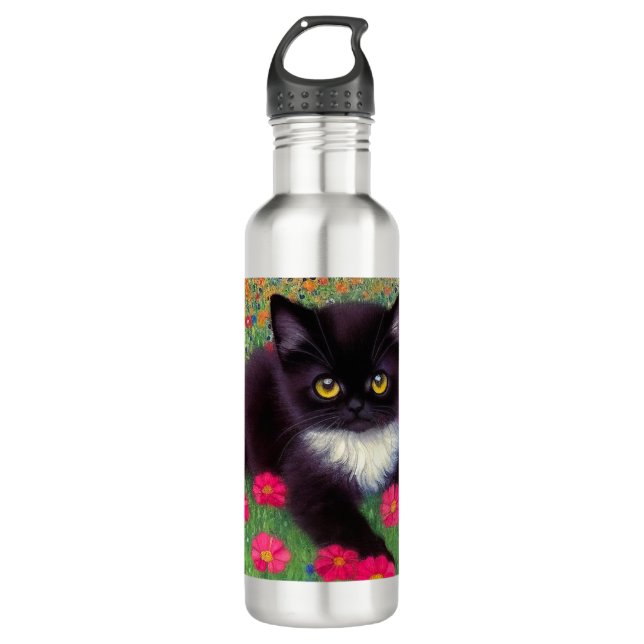 Gustav Klimt Tuxedo Cat 710 Ml Water Bottle (Front)