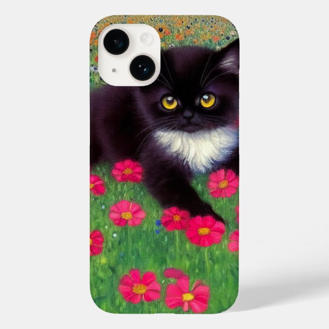 Gustav Klimt Tuxedo Cat Case-Mate iPhone Case (Back)