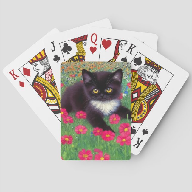 Gustav Klimt Tuxedo Cat Playing Cards (Back)