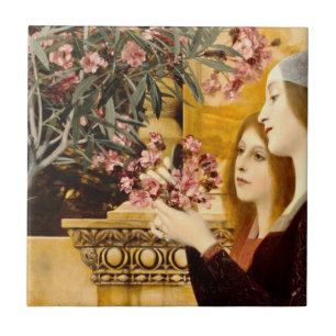 Gustav Klimt - Two Girls With Oleander Tile