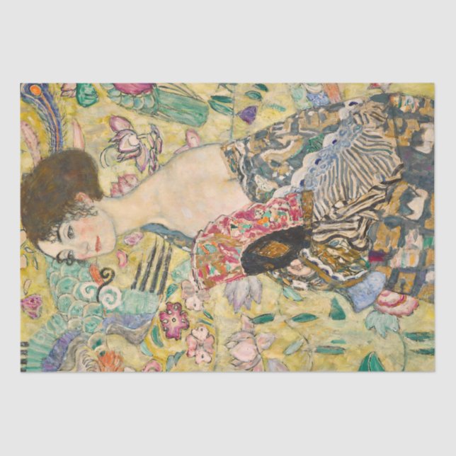 Gustav Klimt Woman with a Fan Decoupage Tissue Paper (Front)