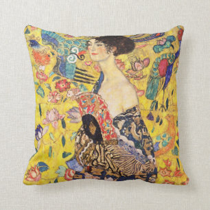 Gustav Klimt , Woman with fan Cushion