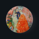 Gustav Klimt - Women Friends 6 Cm Round Badge<br><div class="desc">Women Friends - Gustav Klimt,  Oil on Canvas,  1916-17 (destroyed in 1945)</div>