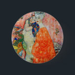 Gustav Klimt - Women Friends 6 Cm Round Badge<br><div class="desc">Women Friends - Gustav Klimt,  Oil on Canvas,  1916-17 (destroyed in 1945)</div>
