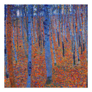 Gustav Klimt's Beech Grove I famous painting   Poster