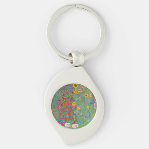 Gustav Klimt's Farm Garden with Sunflowers  Key Ring
