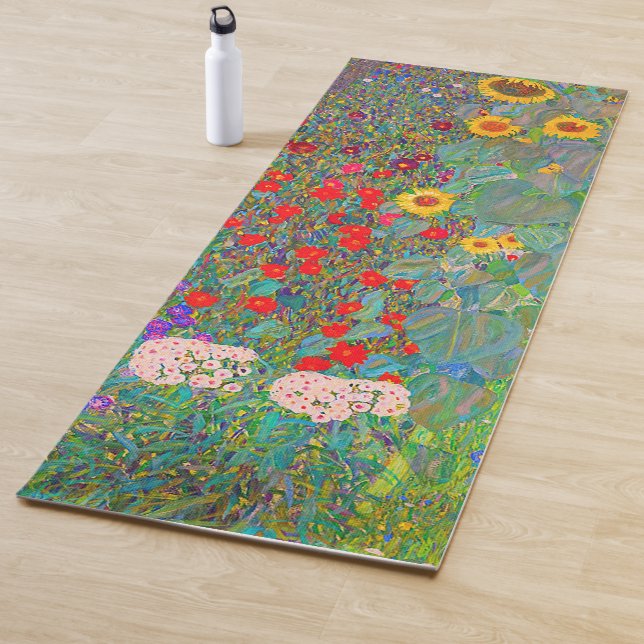 Gustav Klimt's Farm Garden with Sunflowers   Yoga Mat (In Situ)