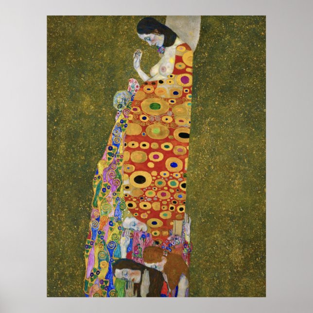 Gustav Klimt's Hope II (1907-1908) famous painting Poster (Front)