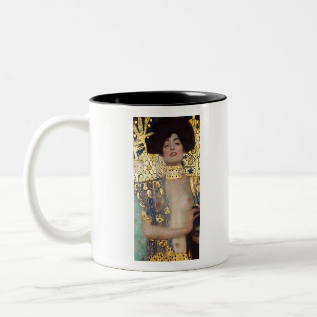 Gustav Klimt's Judith and the Head of Holofernes Two-Tone Coffee Mug (Left)