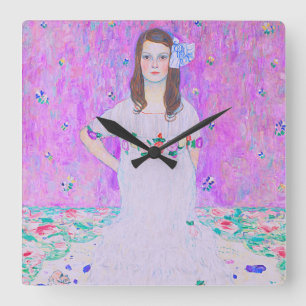 Gustav Klimt's Mäda Primavesi paintng Square Wall Clock