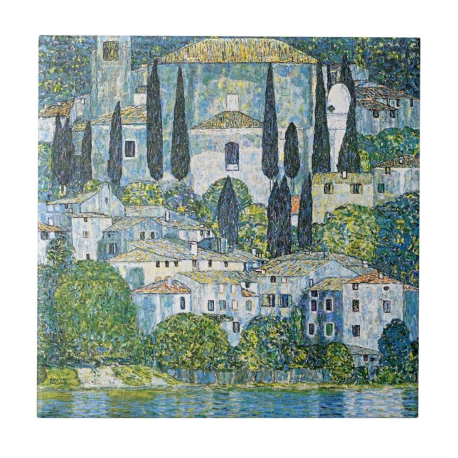  Gustav Klimt's Masterpiece Kirche in Cassone Tile (Front)