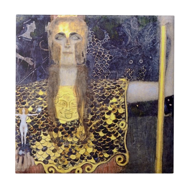 Gustav Klimt's Pallas Athena - Timeless Art on Tile (Front)