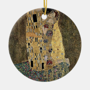 Gustav Klimt's The Kiss (circa 1908) Ceramic Tree Decoration