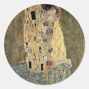 Gustav Klimt's The Kiss (circa 1908) Classic Round Sticker