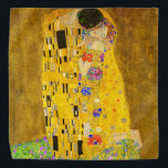 Gustav Klimt's The Kiss famous painting. Bandana<br><div class="desc">Gustav Klimt's The Kiss famous painting. Bandanna.
Famous Gustav Klimt painting.</div>