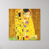 Gustav Klimt's The Kiss famous painting.   
