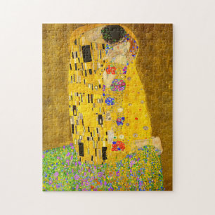 Gustav Klimt's The Kiss famous painting. Jigsaw Puzzle