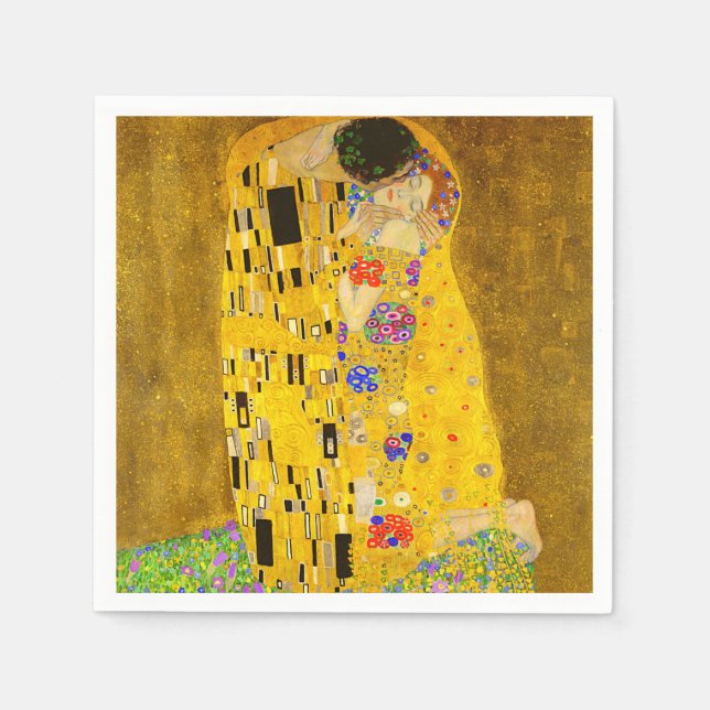 Gustav Klimt's The Kiss famous painting Napkin (Front)