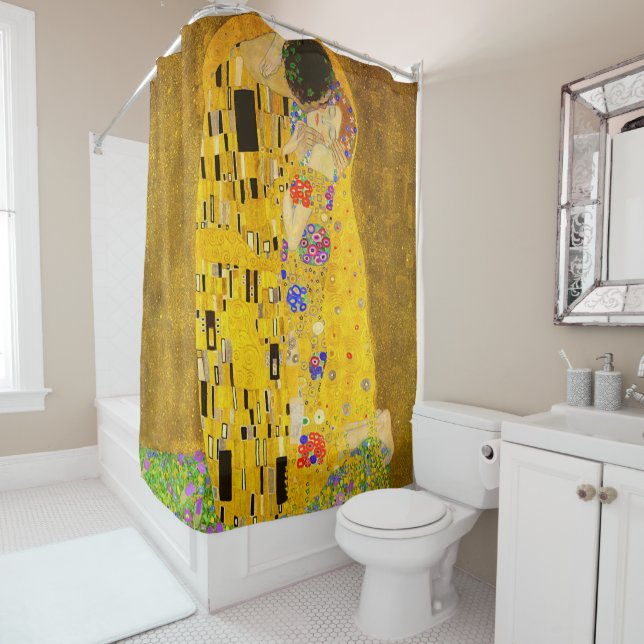 Gustav Klimt's The Kiss famous painting Shower Curtain (In Situ)