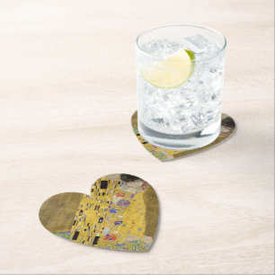 Gustav Klimt's The Kiss Painting Art  Paper Coaster