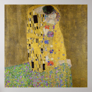 Gustav Klimt's The Kiss  Poster