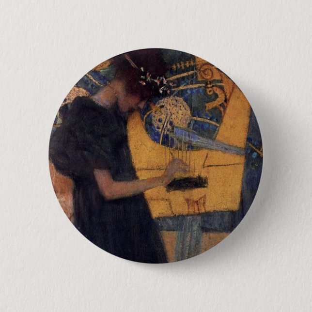 Gustav Kllimt Harp Music Button (Front)