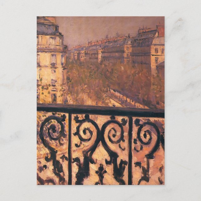 Gustave Caillebotte- A Balcony in Paris Postcard (Front)