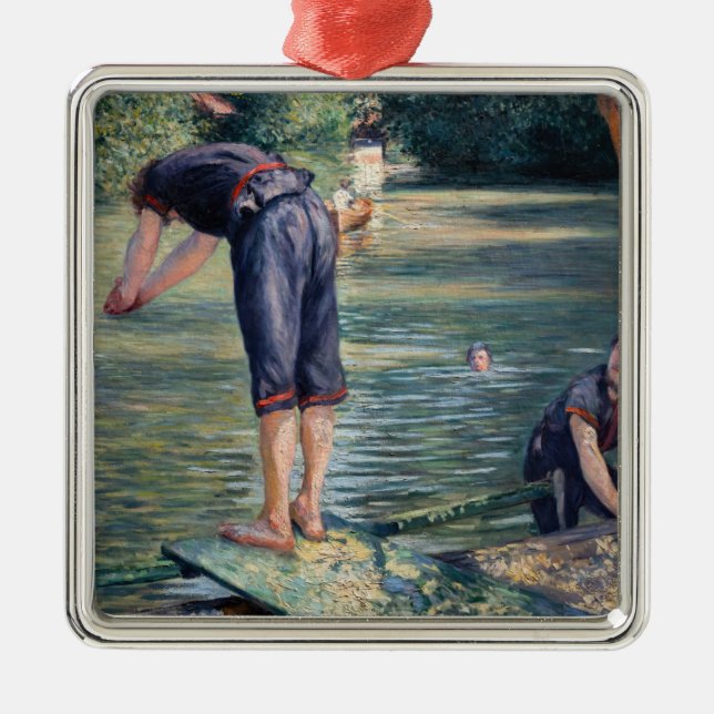 Gustave Caillebotte - Bathers, Bank of the Yerres Metal Tree Decoration (Front)