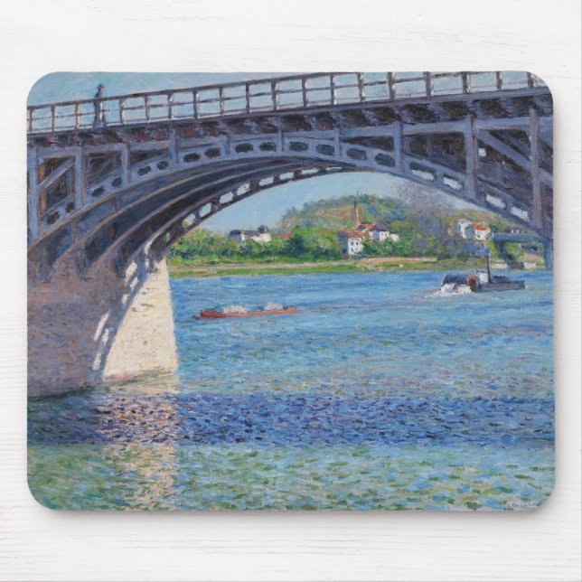 Gustave Caillebotte - Bridge at Argenteuil & Seine Mouse Pad (Front)
