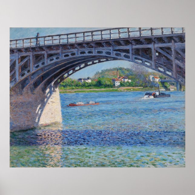Gustave Caillebotte - Bridge at Argenteuil & Seine Poster (Front)