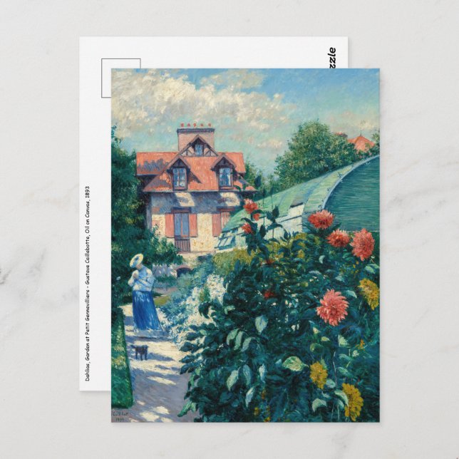 Gustave Caillebotte - Dahlias, Garden Postcard (Front/Back)