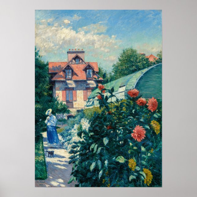 Gustave Caillebotte - Dahlias, Garden Poster (Front)