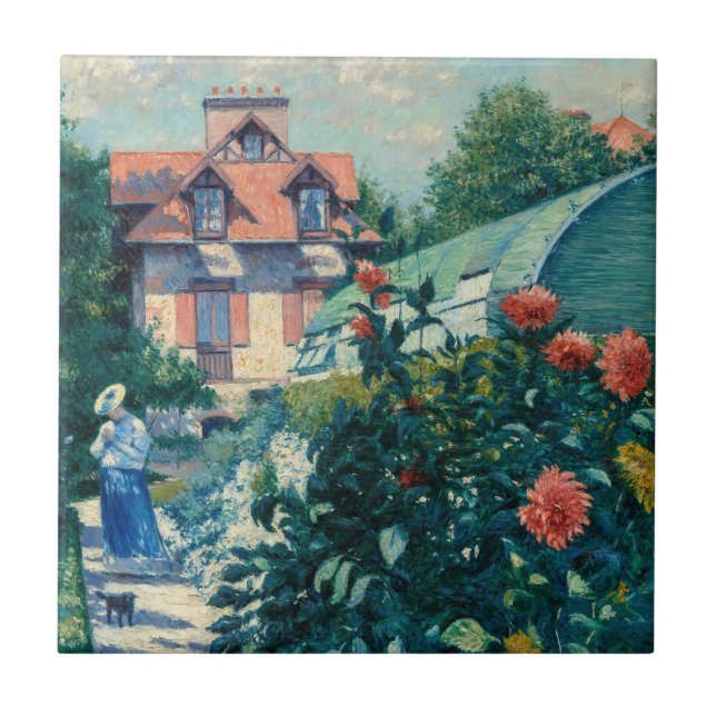 Gustave Caillebotte - Dahlias, Garden Tile (Front)