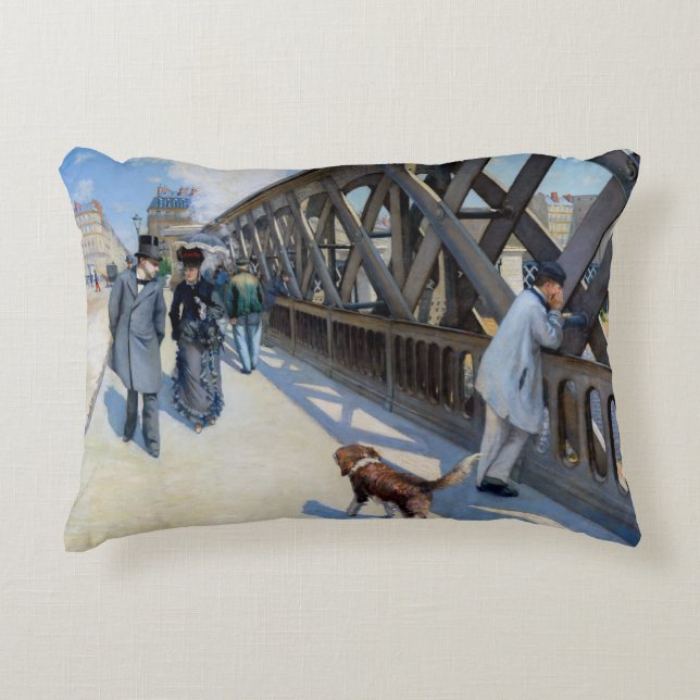 Gustave Caillebotte - Le Pont de l'Europe Decorative Cushion (Front)