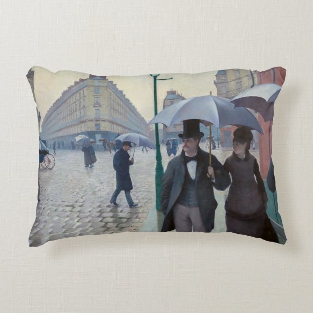 Gustave Caillebotte - Paris Street; Rainy Day Decorative Cushion (Front)