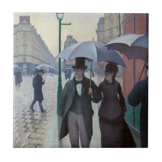Gustave Caillebotte - Paris Street; Rainy Day Tile (Front)