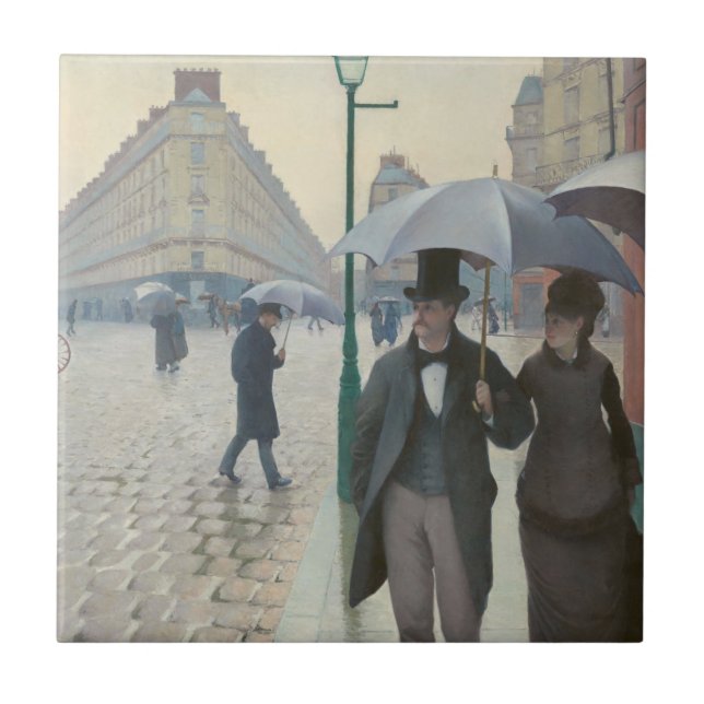Gustave Caillebotte - Paris Street; Rainy Day Tile (Front)