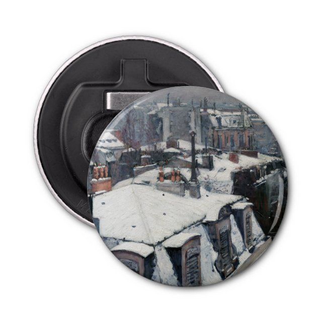 Gustave Caillebotte - Rooftops in the Snow Bottle Opener (Front)