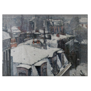 Gustave Caillebotte - Rooftops in the Snow Cutting Board
