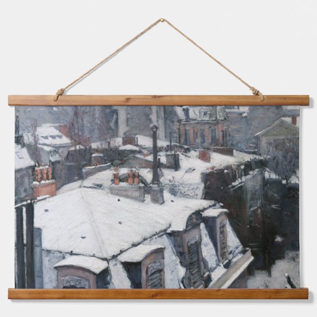 Gustave Caillebotte - Rooftops in the Snow Hanging Tapestry (Front)