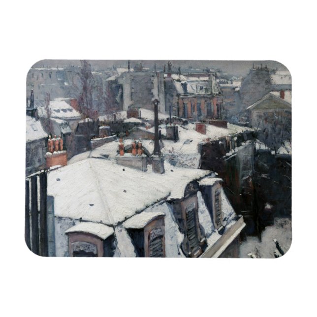 Gustave Caillebotte - Rooftops in the Snow Magnet (Horizontal)