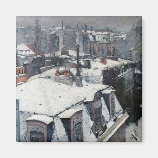 Gustave Caillebotte - Rooftops in the Snow Magnet (Front)