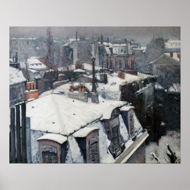 Gustave Caillebotte - Rooftops in the Snow Poster (Front)