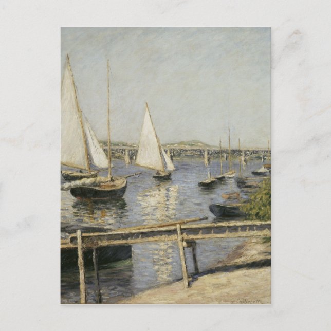 Gustave Caillebotte - Sailing Boats at Argenteuil Postcard (Front)