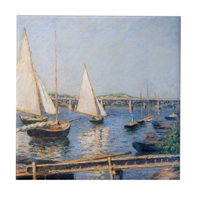 Gustave Caillebotte - Sailing Boats at Argenteuil Tile (Front)