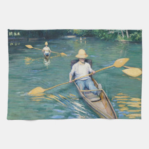 Gustave Caillebotte - Skiffs on the Yerres Tea Towel