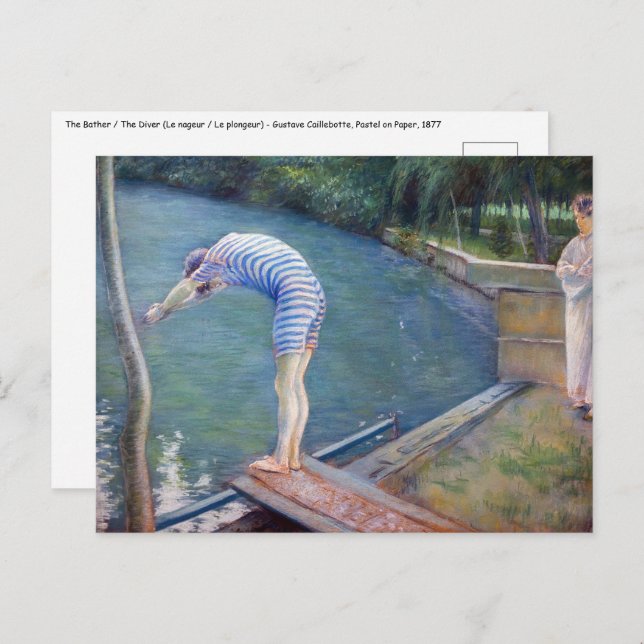 Gustave Caillebotte - The Bather / The Diver Postcard (Front/Back)