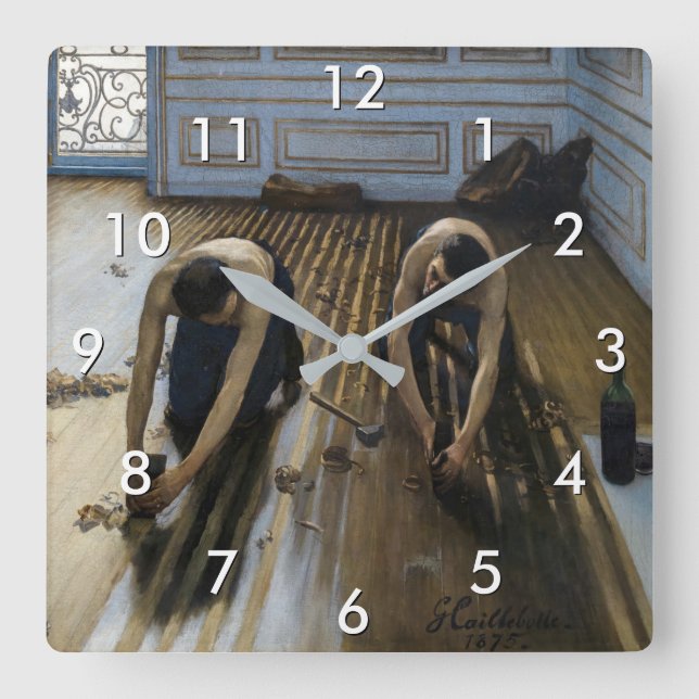Gustave Caillebotte - The Floor Scrapers Square Wall Clock (Front)